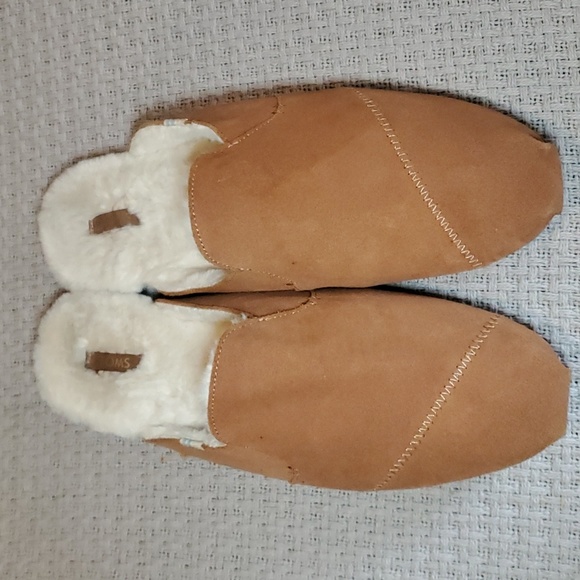 Toms Nova Learher Wrap Slippers Men's SIZE 11, BLACK SUEDE/FAUX FUR, NWB - Picture 2 of 4